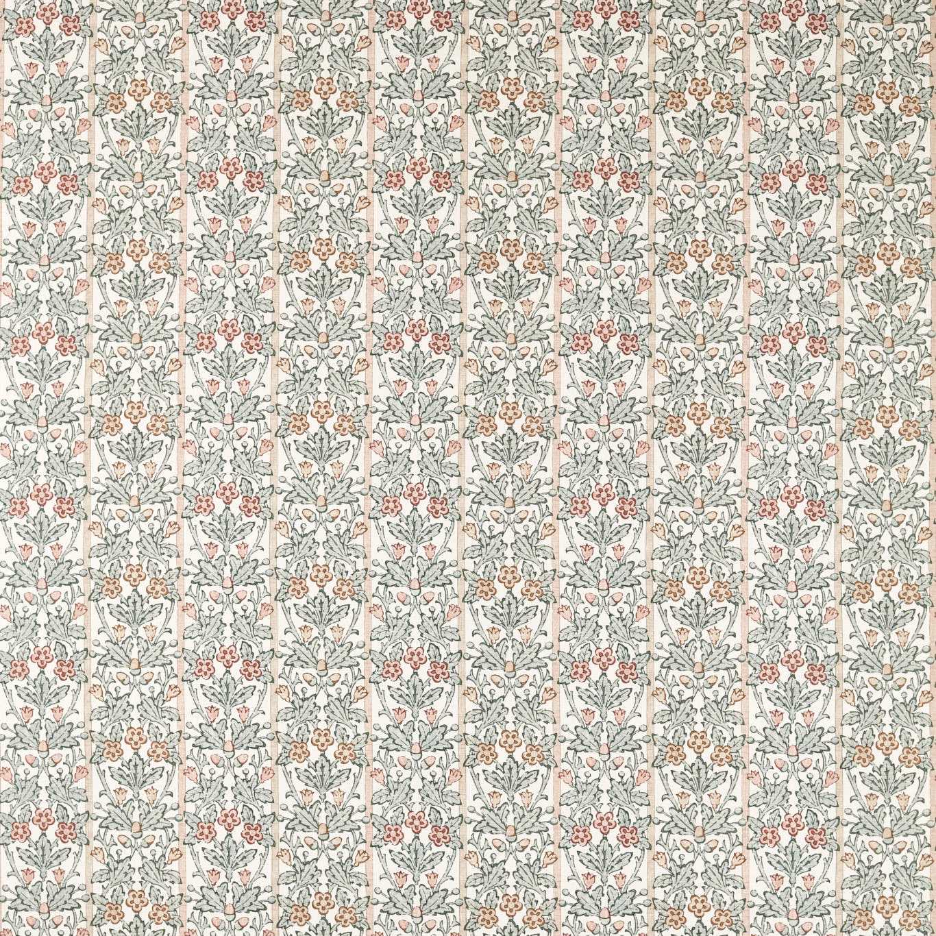 Morris Oak & Blossom Umber/Mineral Blue Roman Blind