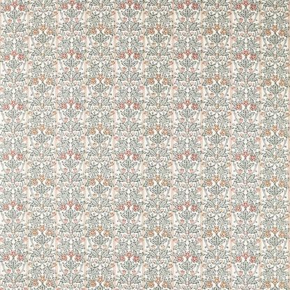 Morris Oak & Blossom Umber/Mineral Blue Roman Blind