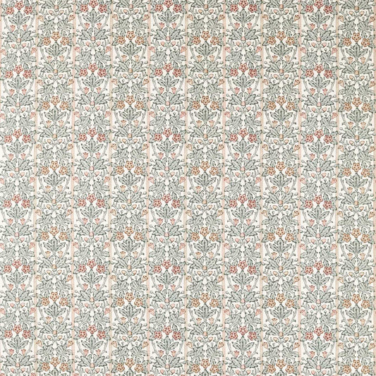 Morris Oak & Blossom Umber/Mineral Blue Roman Blind