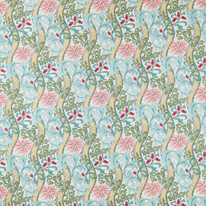 Morris Cornflower Rose/Woad Roman Blind