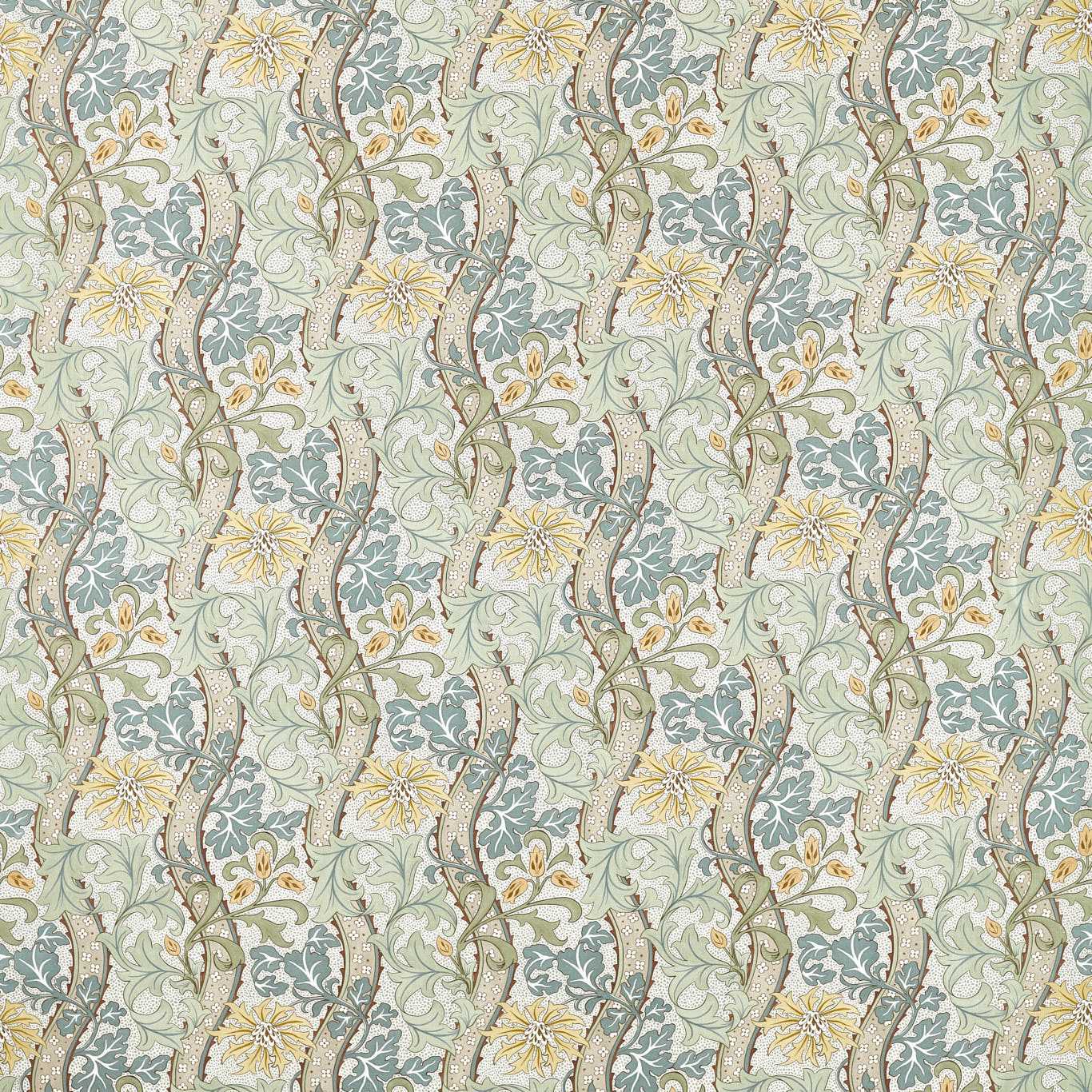 Morris Cornflower Lemon/Sage Roman Blind