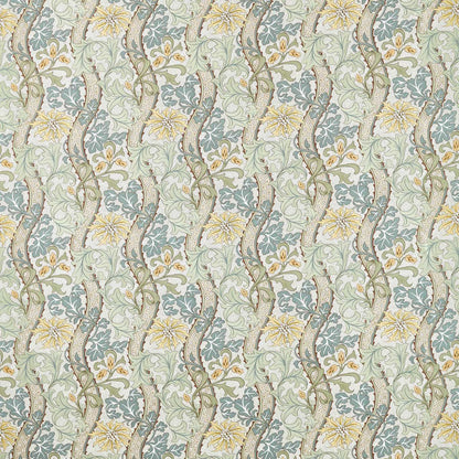 Morris Cornflower Lemon/Sage Roman Blind