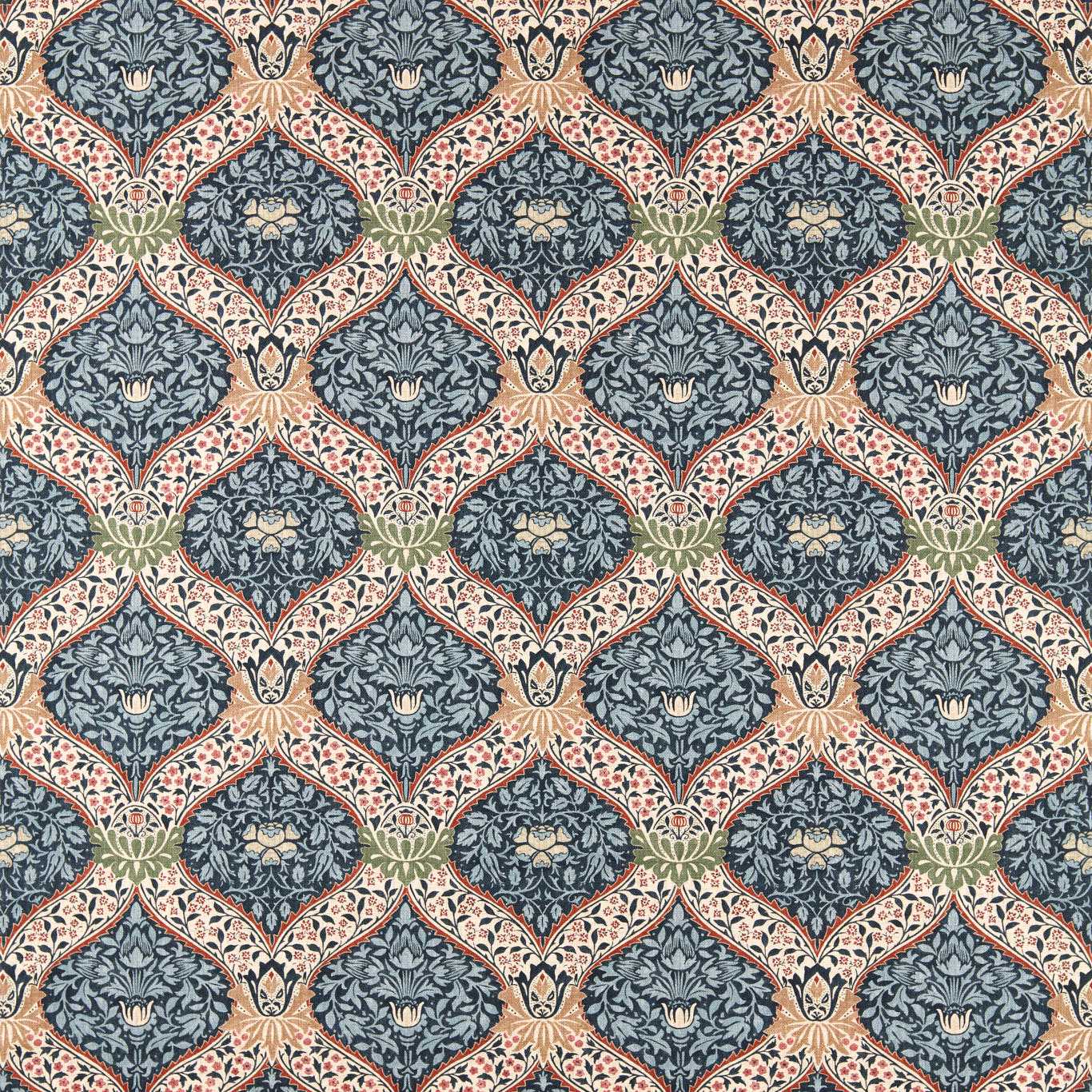 Morris Norbury Indigo Fabric By The Metre