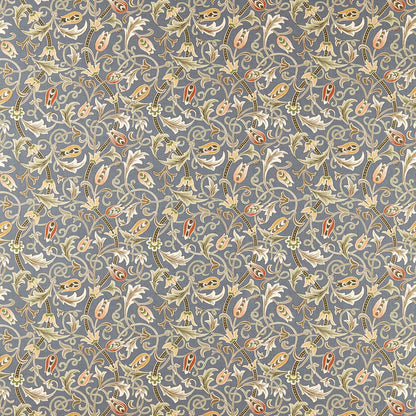 Morris Scrolling Tulip Slate/Apricot Roman Blind