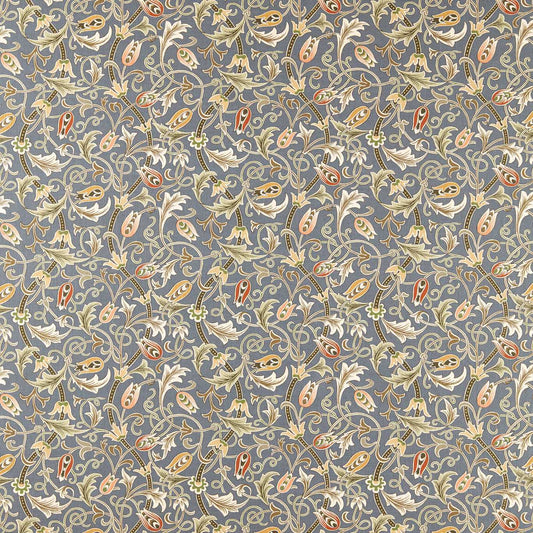 Morris Scrolling Tulip Slate/Apricot Roman Blind