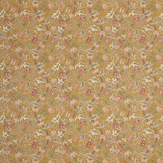 Morris Scrolling Tulip Gold Roman Blind