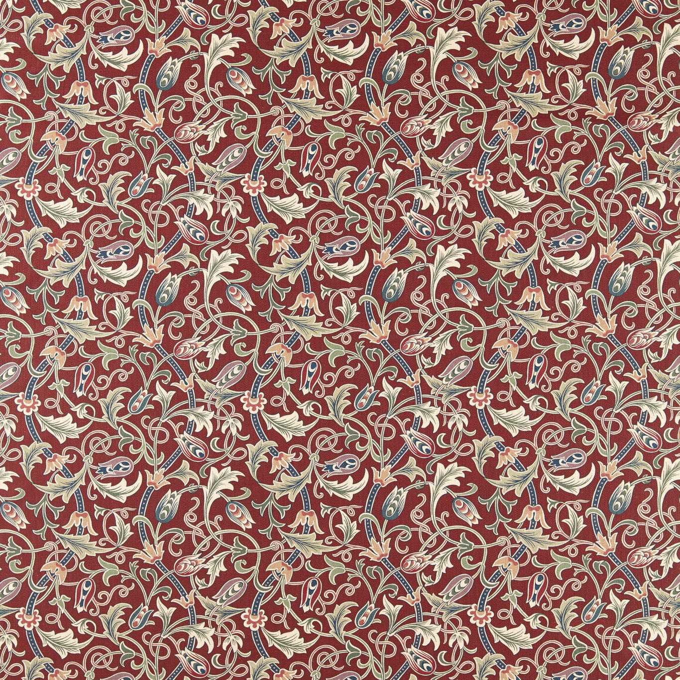 Morris Scrolling Tulip Plum Roman Blind