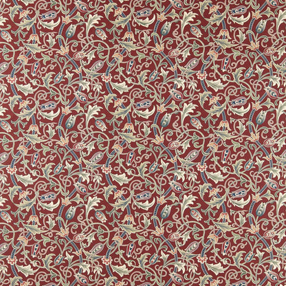 Morris Scrolling Tulip Plum Roman Blind