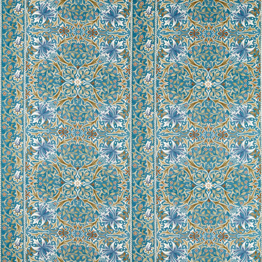 Morris Walthamstow Teal/Ochre Roman Blind