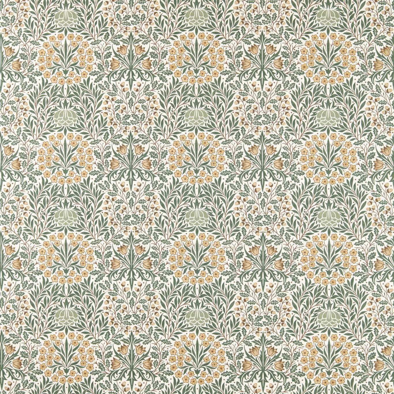 Morris Daisy & Oak Thyme/Weld Roman Blind