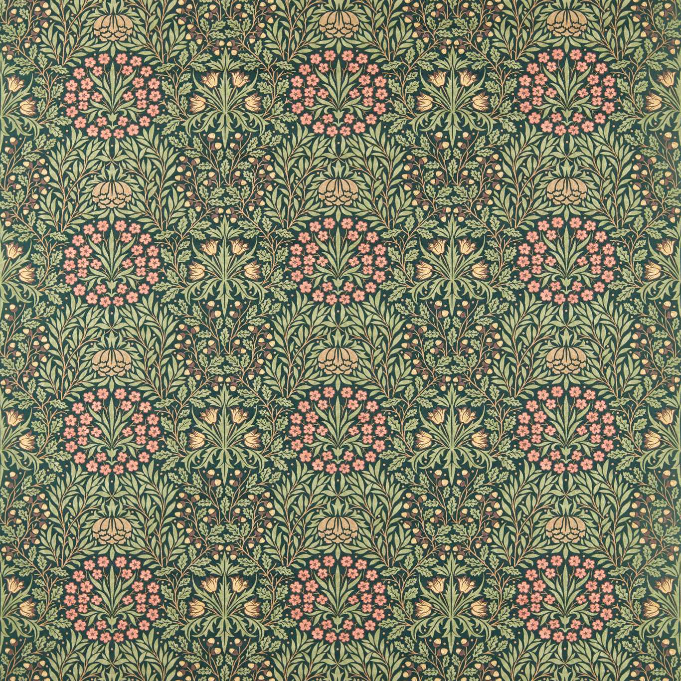 Morris Daisy & Oak Forest Roman Blind