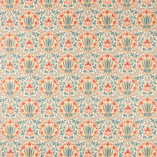 Morris Iris & Rose Indigo/Crimson Roman Blind