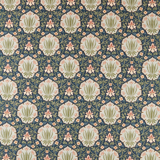 Morris Iris & Rose Indigo/Thyme Roman Blind