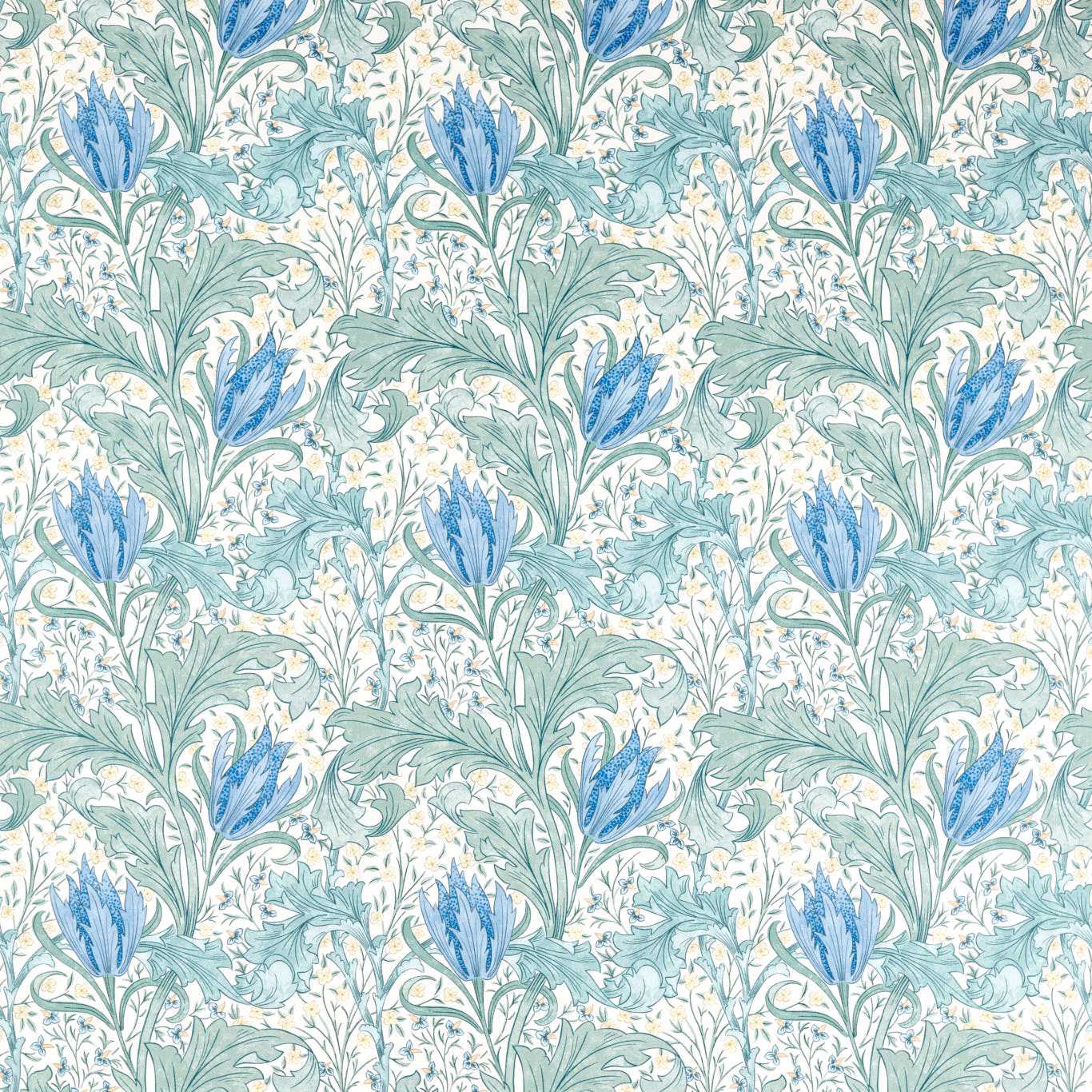 Morris Lent Lily Cornflower Blue Roman Blind