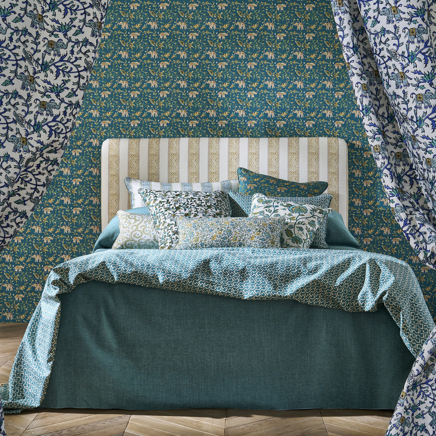 Clarke & Clarke Hathi Teal Roman Blind