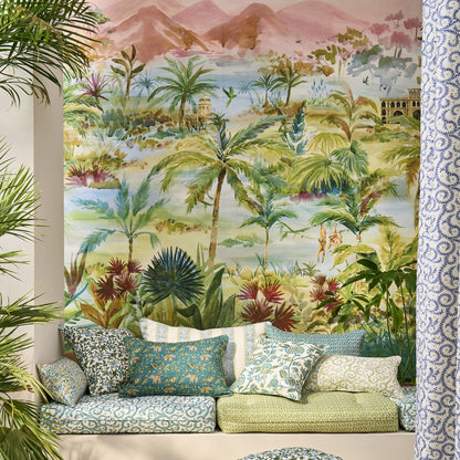Clarke & Clarke Barmeri Sage/blush Roman Blind