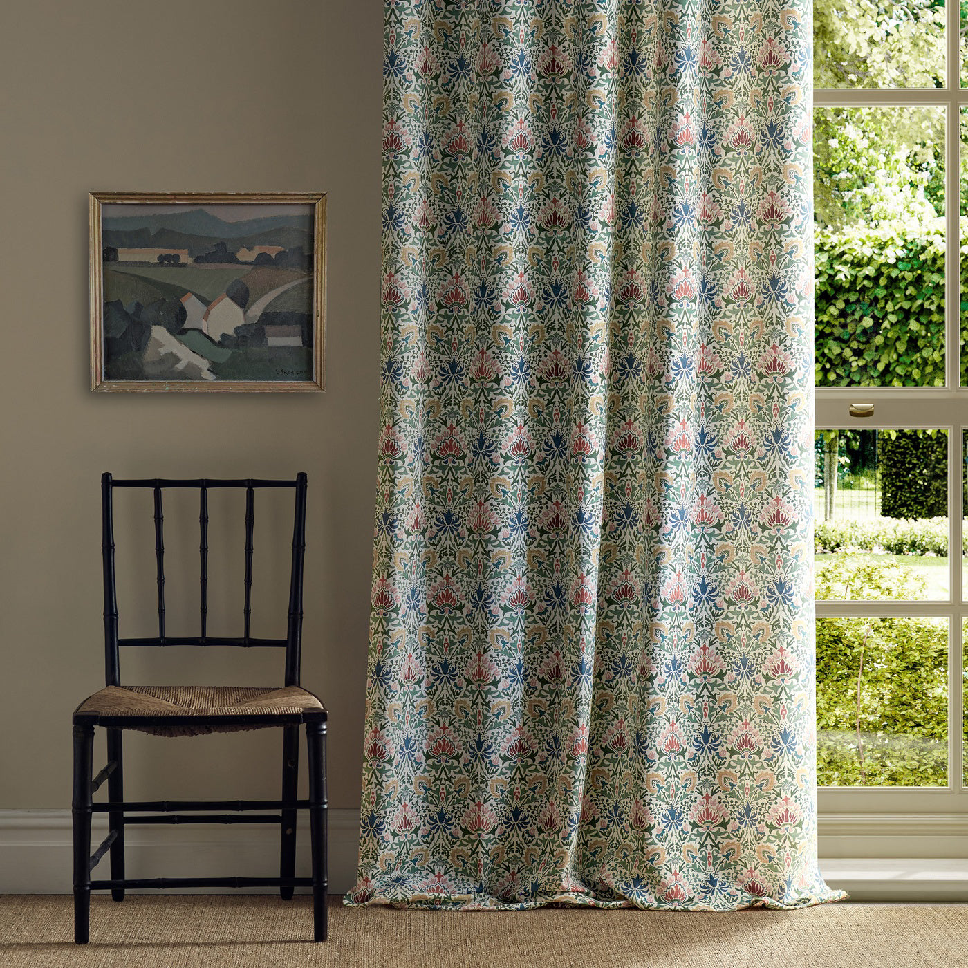 Morris Meda Iris Rose/Thyme Roman Blind