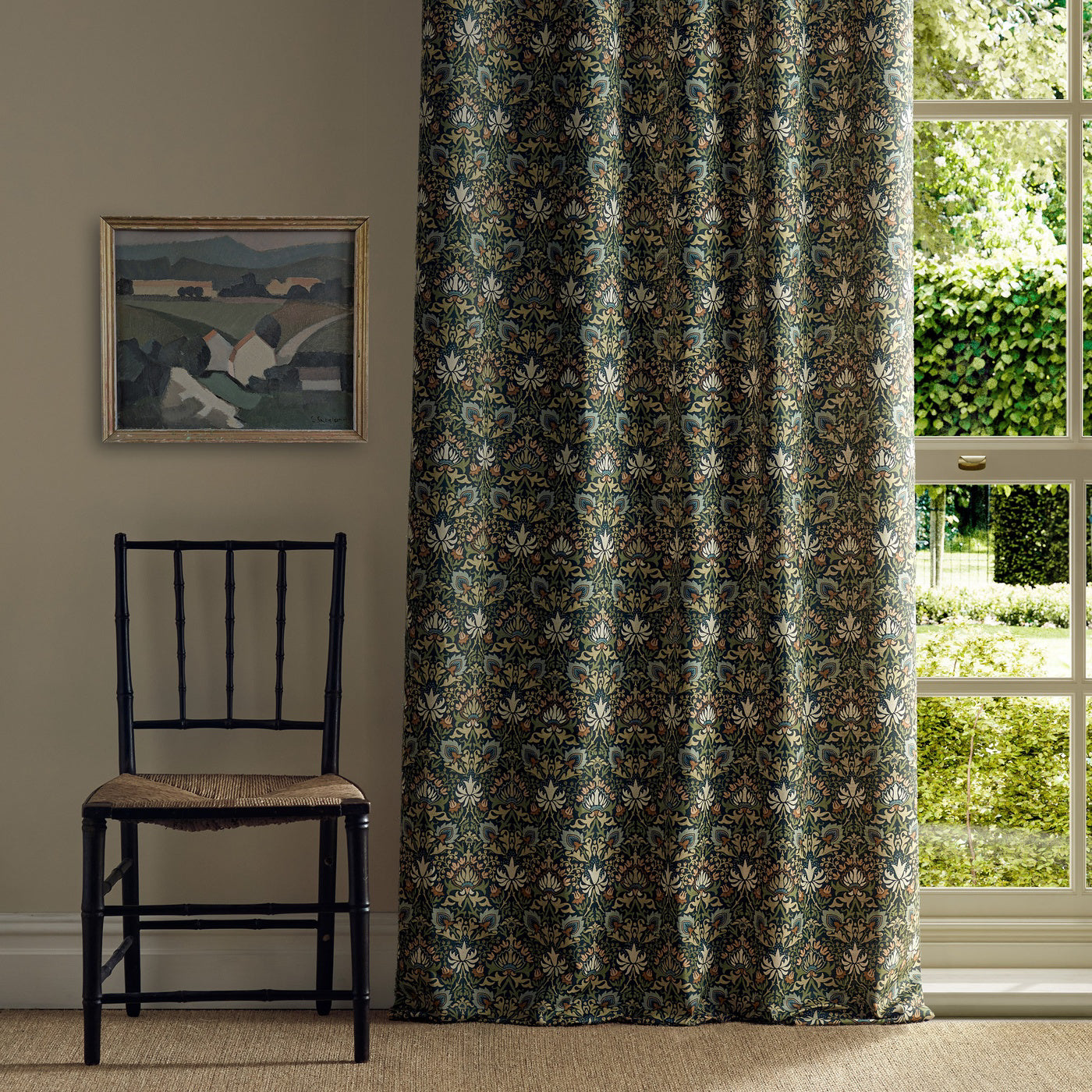 Morris Meda Iris Forest/Russet Roman Blind