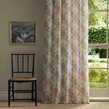 Morris Persian Tulip Umber/Mineral Blue Roman Blind