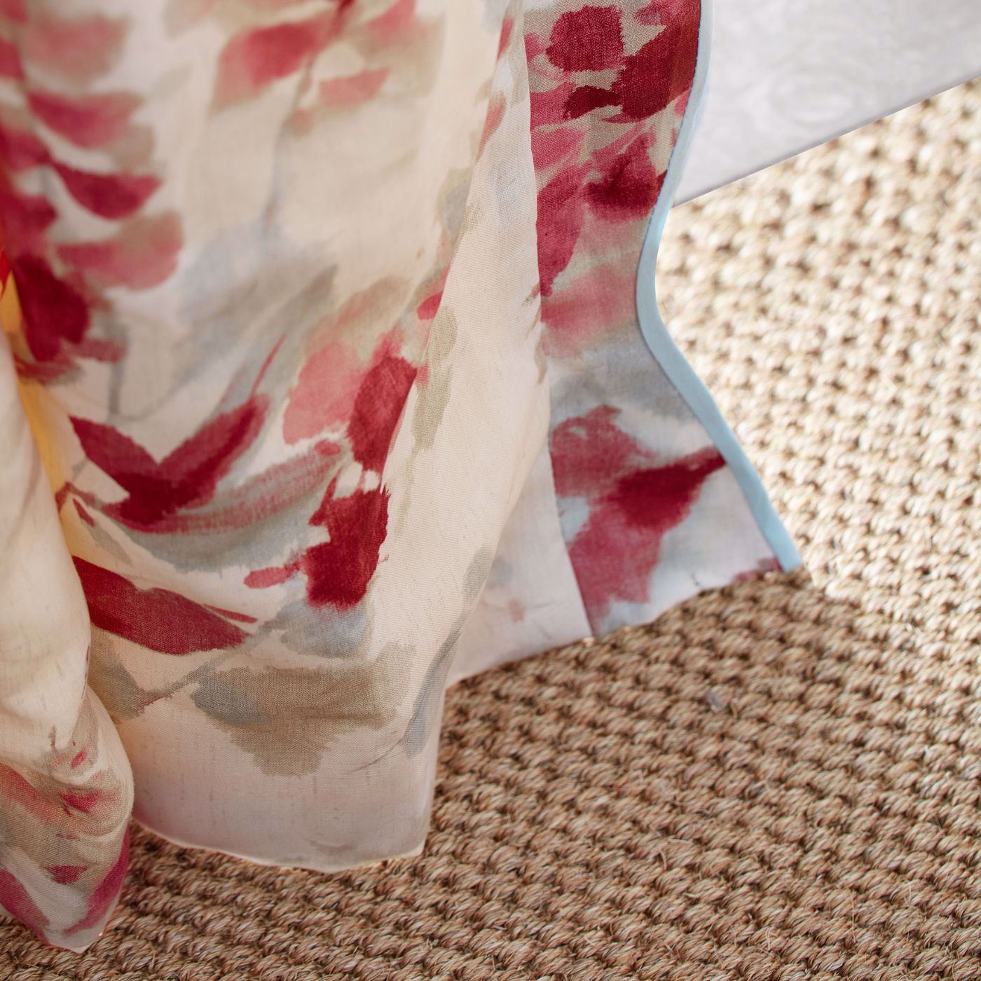 Sanderson Delphiniums Coral Roman Blind