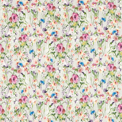 Made to measure Wild Meadow Damson Roman Blind in Clarke & Clarke floral cotton fabric.