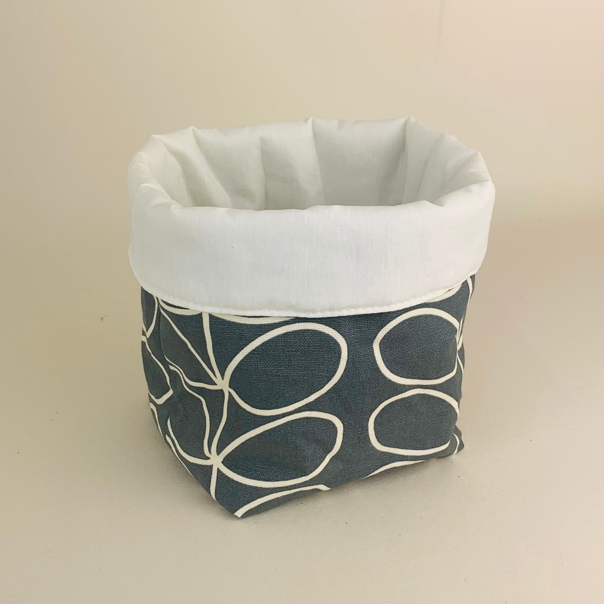 Cool Grey Stem Scandi Print Plant Pot Cover, Linen Storage Basket, Mid Century, House Plant Cover, Indoor Planter, Housewarming Gift