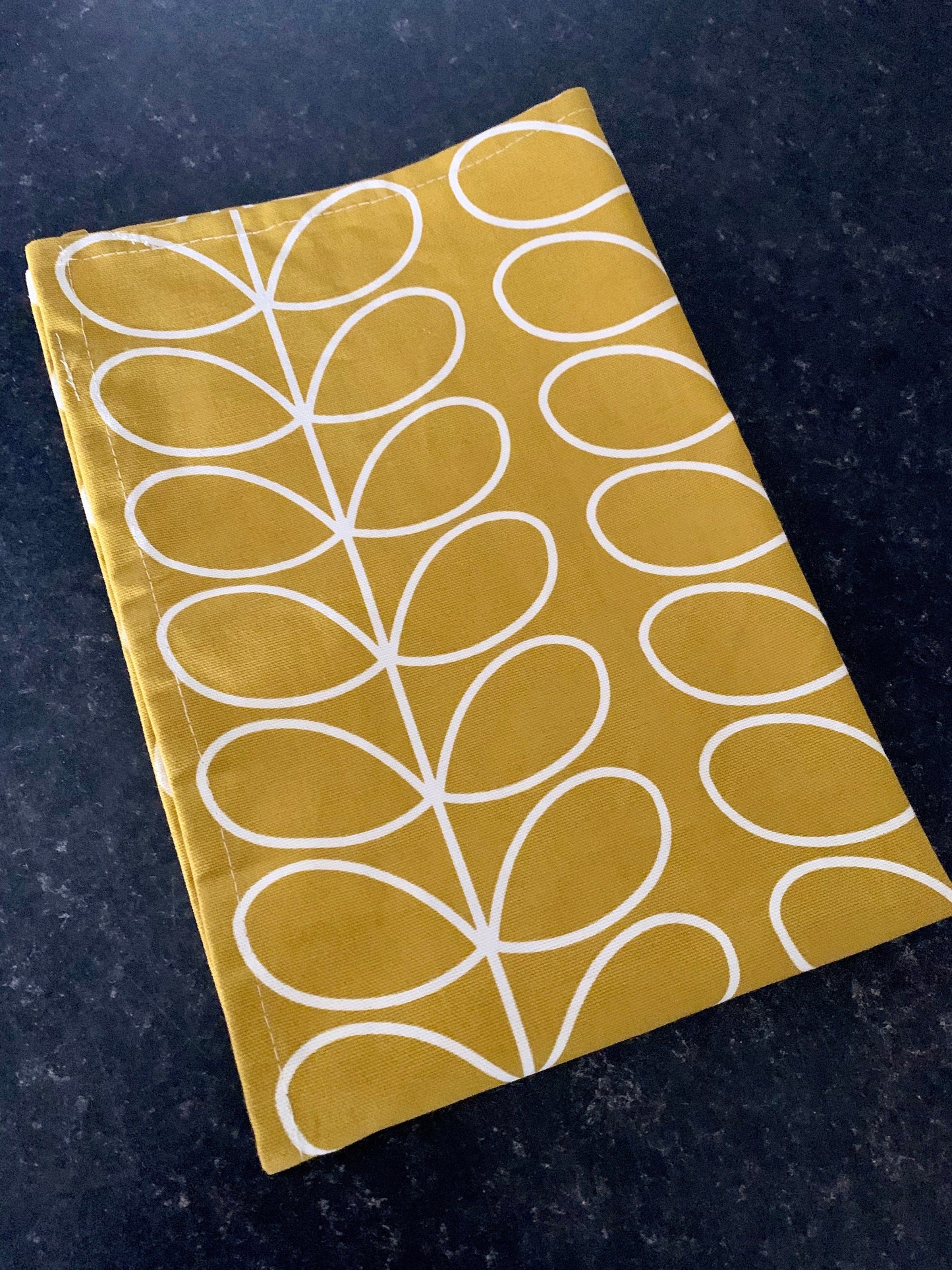 Retro Stem Tea Towels, Kitchen Towels, Set of 3, Singles, Handsewn, Mid Century Scandi Print Orla Fabric