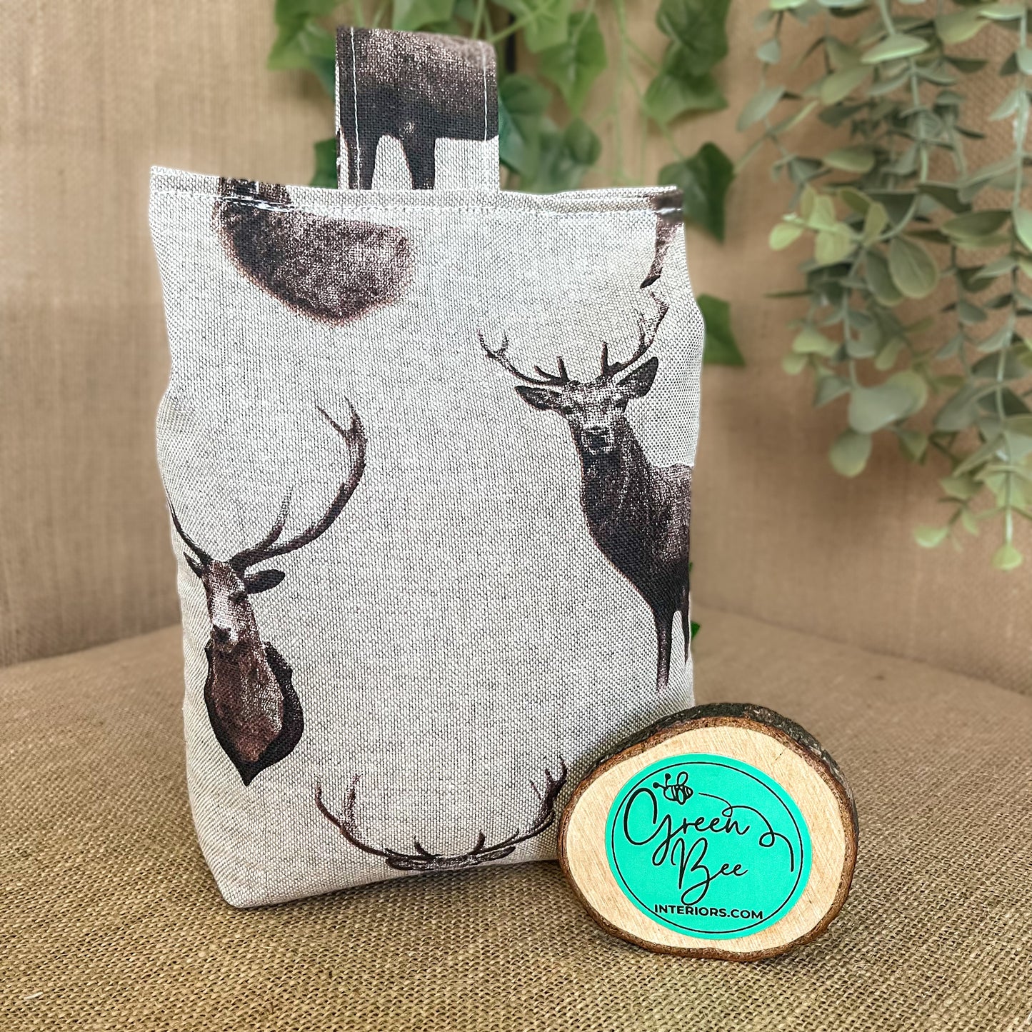 Large Stag Print Door Stop: Rustic Farmhouse Style Home Decor (Filled or Fill at Home)