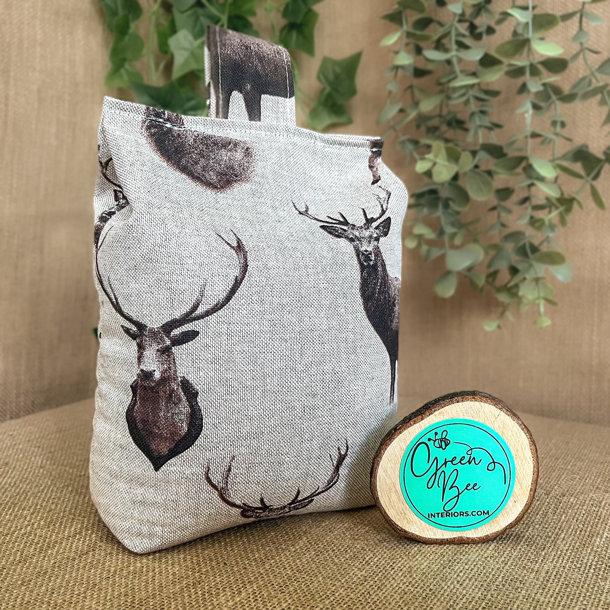 Large Stag Print Door Stop: Rustic Farmhouse Style Home Decor (Filled or Fill at Home)