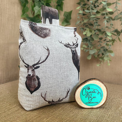Large Stag Print Door Stop: Rustic Farmhouse Style Home Decor (Filled or Fill at Home)