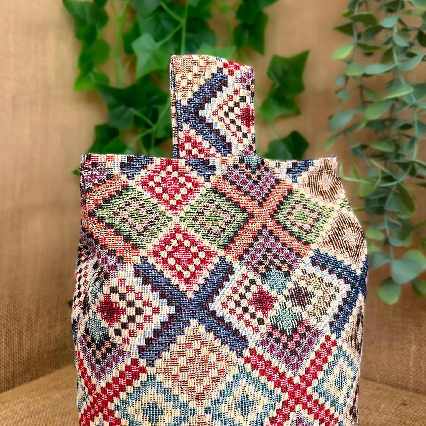 Large Colourful Tapestry Fabric Door Stop: Rustic Elegance for Home Decor (Filled or Fill at Home)