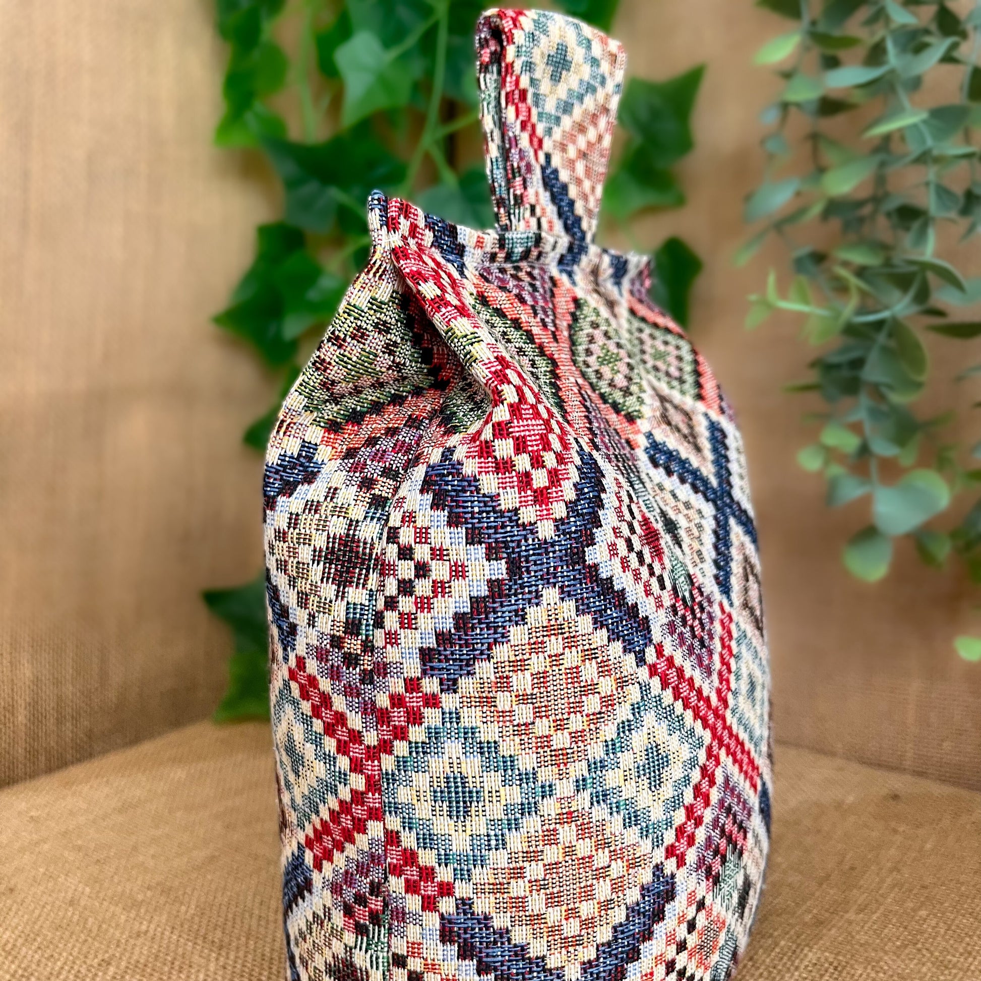 Large Colourful Tapestry Fabric Door Stop: Rustic Elegance for Home Decor (Filled or Fill at Home)
