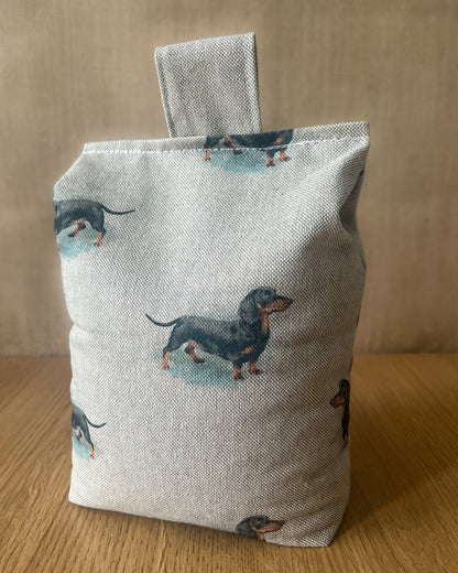 Large Dachshund Dog Printed Linen Door Stop: Farmhouse Charm Fabric Home Decor (Filled or Fill at Home)