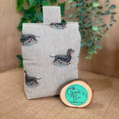 Large Dachshund Dog Printed Linen Door Stop: Farmhouse Charm Fabric Home Decor (Filled or Fill at Home)