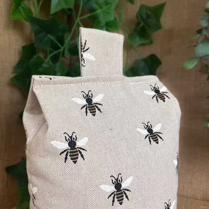 Large Bumble Bee Print Door Stop: Farmhouse Charm Fabric Home Decor (Filled or Fill at Home)