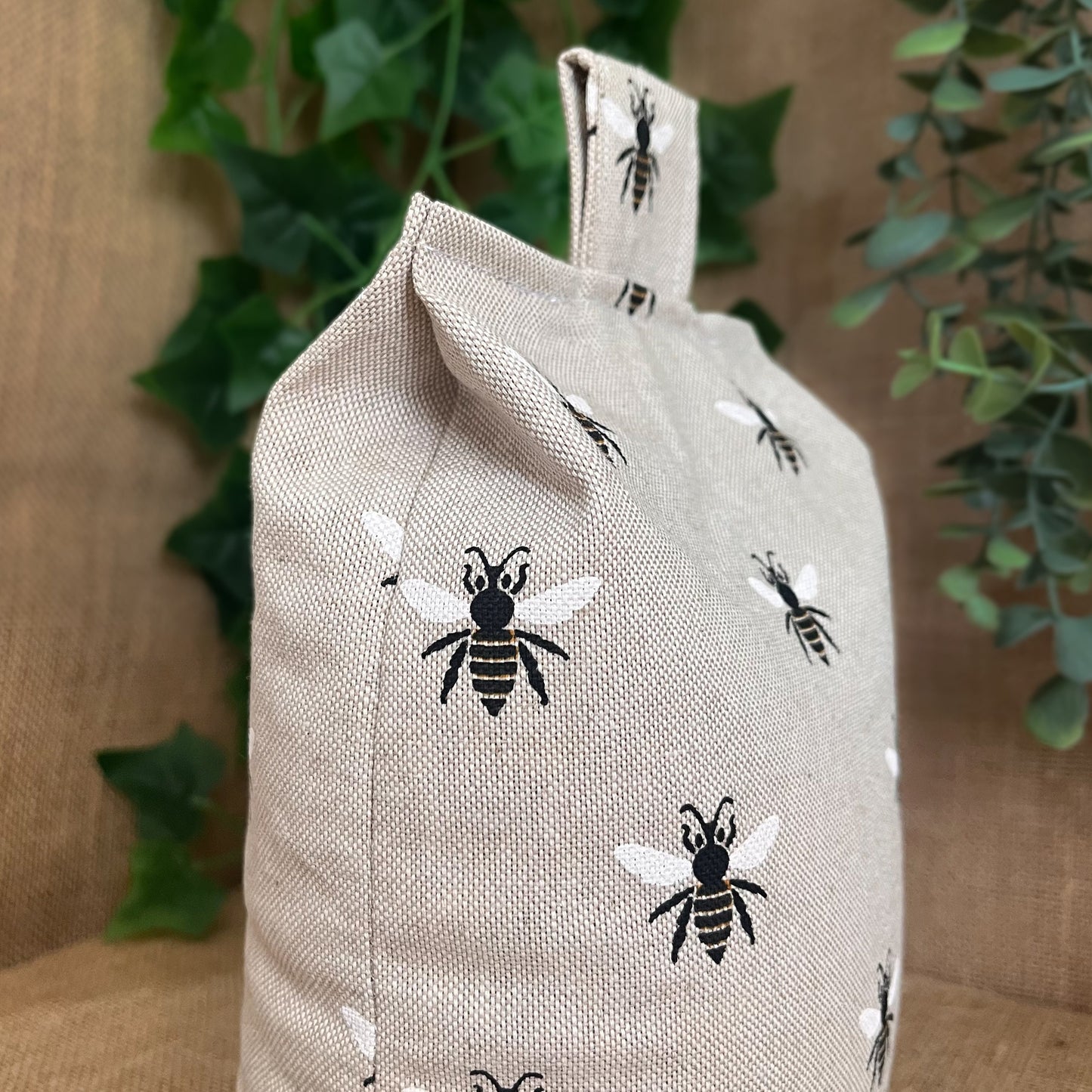 Large Bumble Bee Print Door Stop: Farmhouse Charm Fabric Home Decor (Filled or Fill at Home)