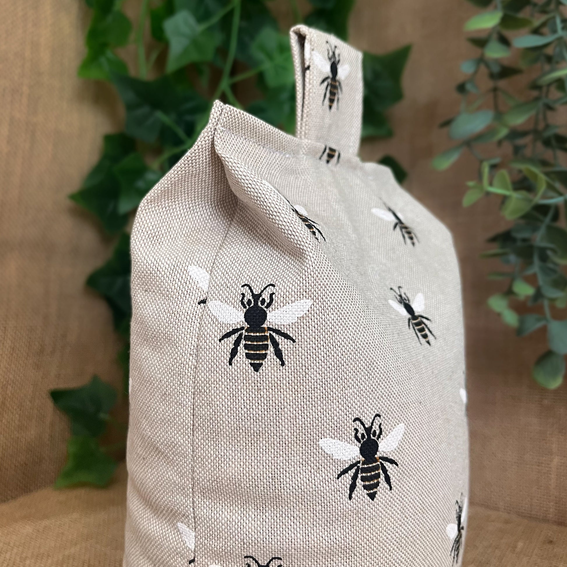 Large Bumble Bee Print Door Stop: Farmhouse Charm Fabric Home Decor (Filled or Fill at Home)