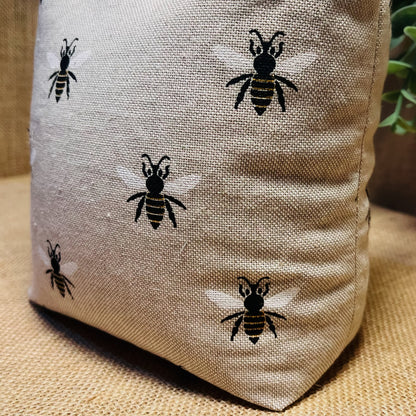 Large Bumble Bee Print Door Stop: Farmhouse Charm Fabric Home Decor (Filled or Fill at Home)