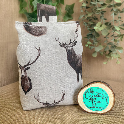Large Stag Print Door Stop: Rustic Farmhouse Style Home Decor (Filled or Fill at Home)