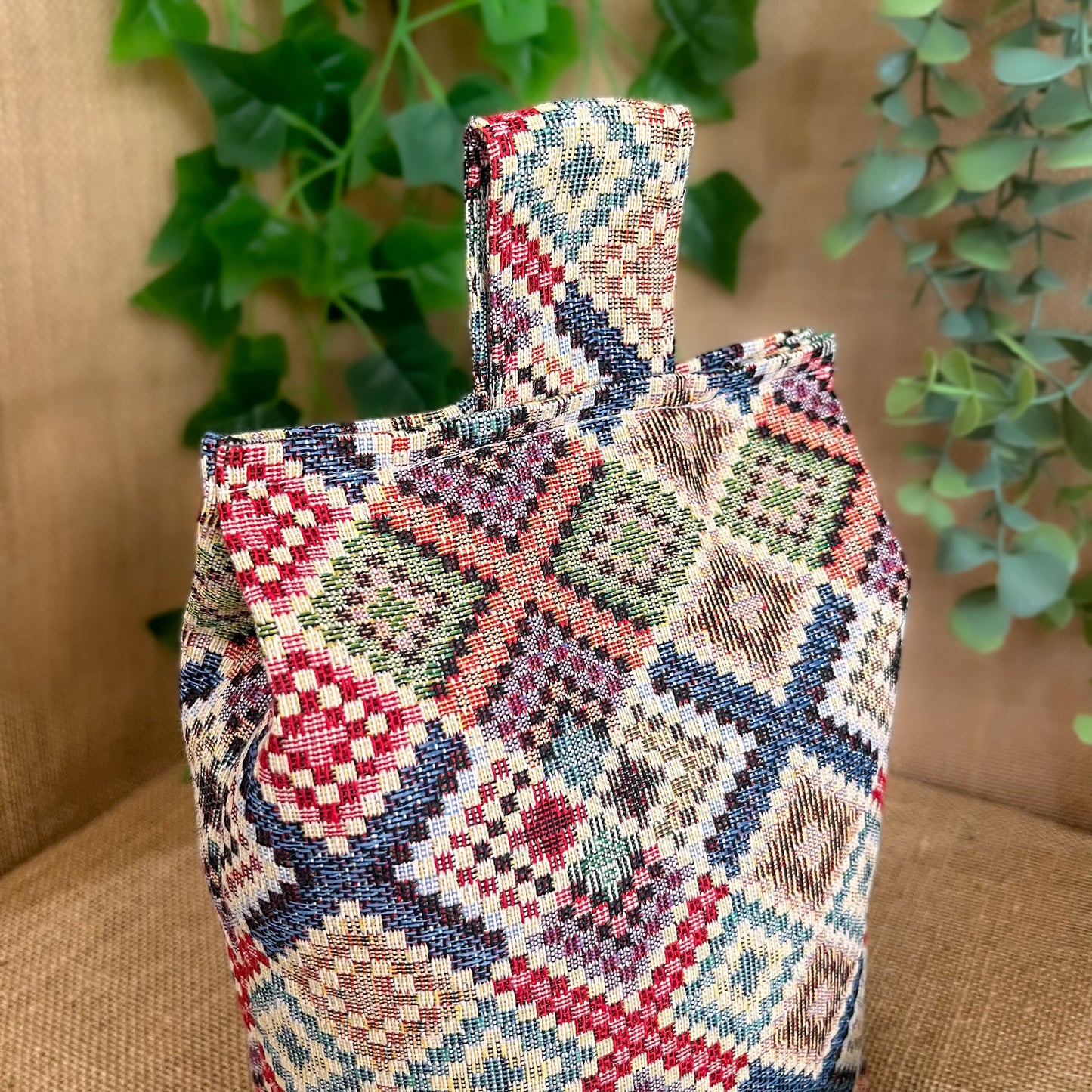 Large Colourful Tapestry Fabric Door Stop: Rustic Elegance for Home Decor (Filled or Fill at Home)