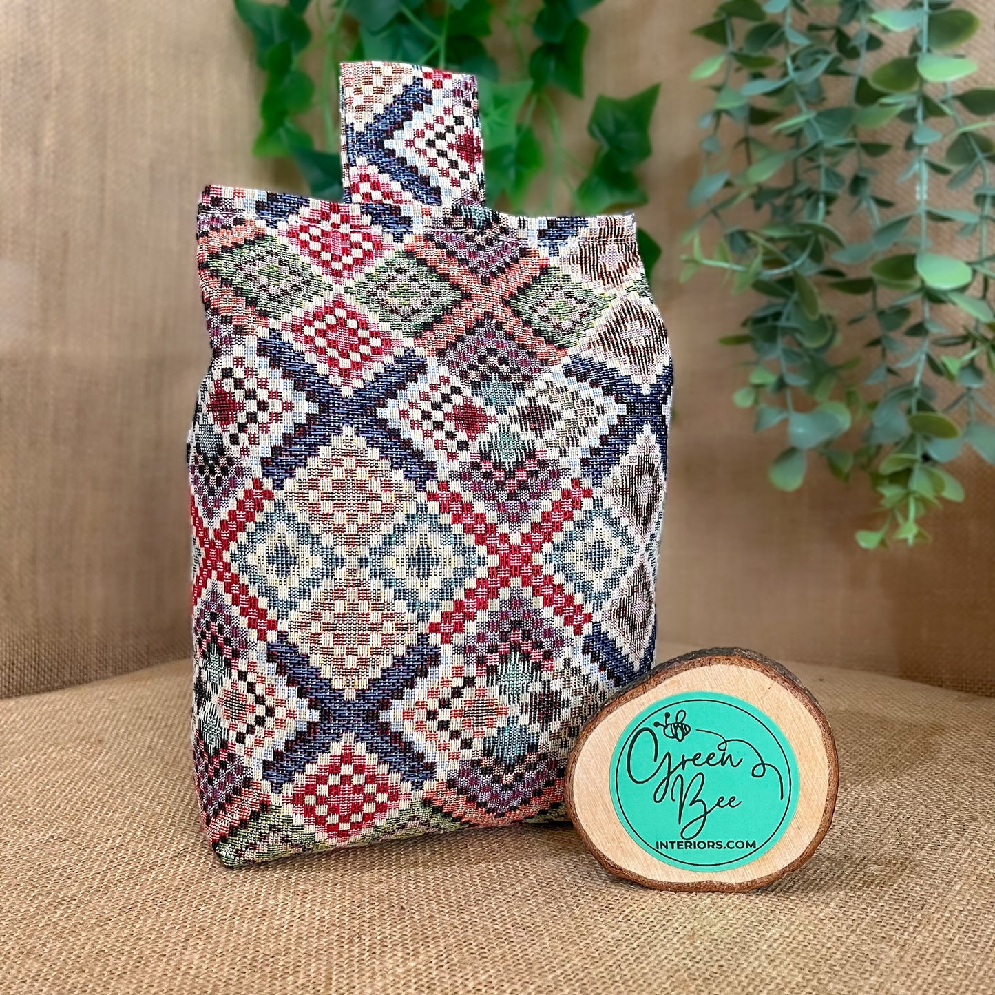 Large Colourful Tapestry Fabric Door Stop: Rustic Elegance for Home Decor (Filled or Fill at Home)