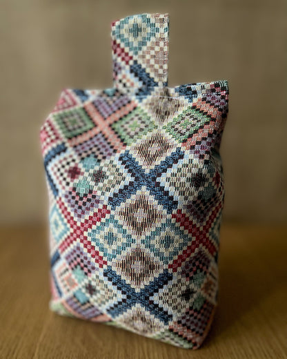 Large Colourful Tapestry Fabric Door Stop: Rustic Elegance for Home Decor (Filled or Fill at Home)