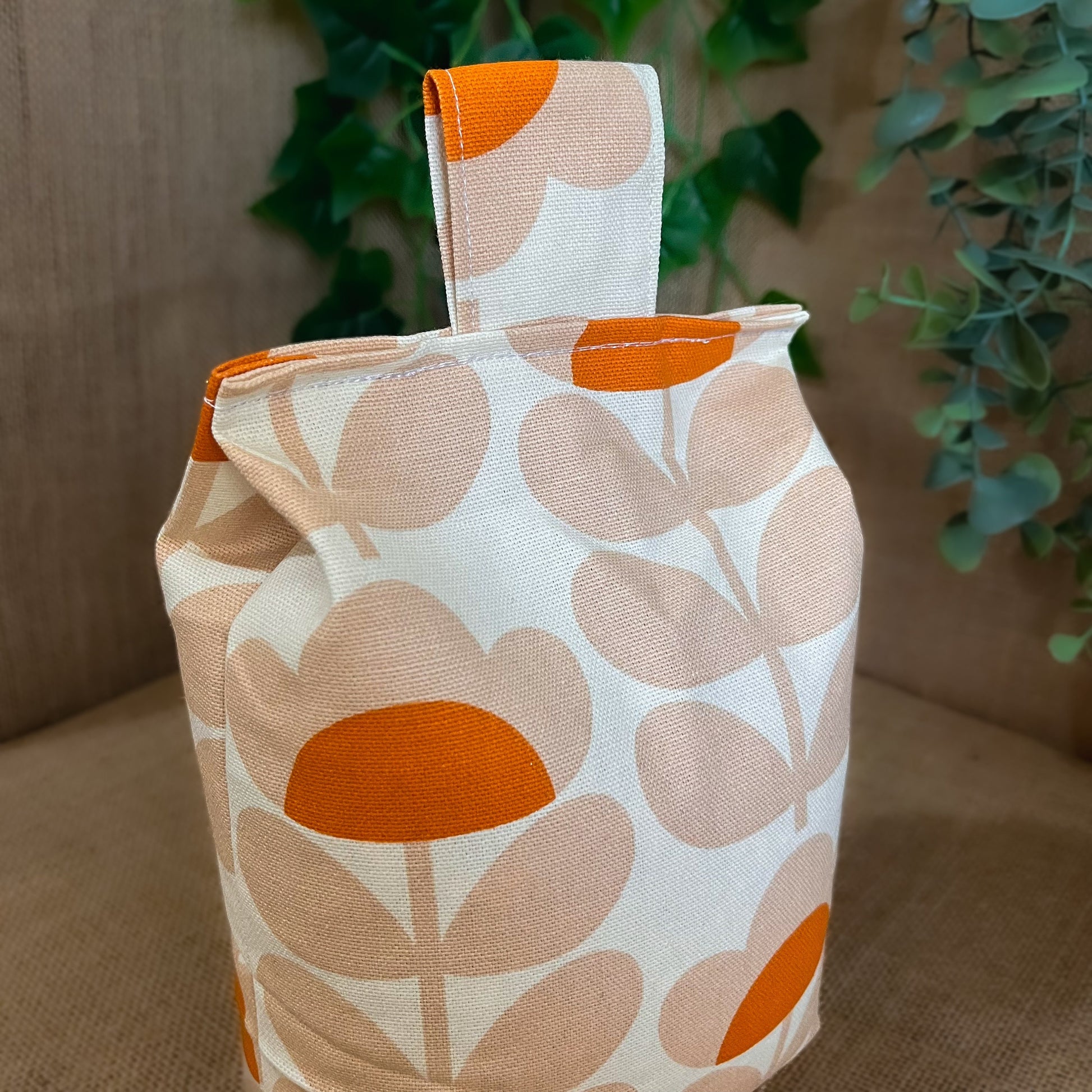 Large Orange Papaya Sweet Pea Print Door Stop: Retro Orla Kiely Home Decor Fabric Home Decor (Filled or Fill at Home)