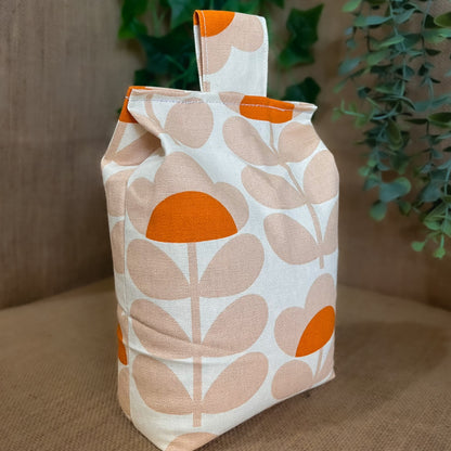 Large Orange Papaya Sweet Pea Print Door Stop: Retro Orla Kiely Home Decor Fabric Home Decor (Filled or Fill at Home)
