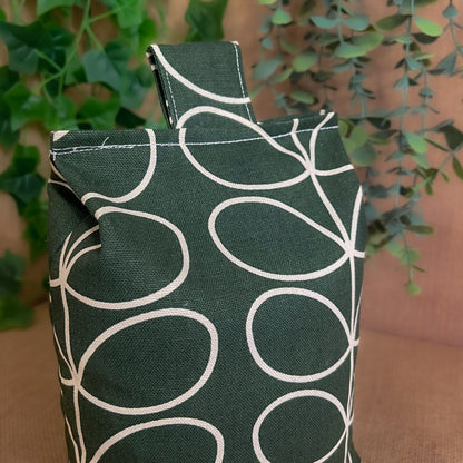 Large Evergreen Linear Stem Print Door Stop: Vintage Retro Style Fabric Home Decor (Filled or Fill at Home) Orla Kiely