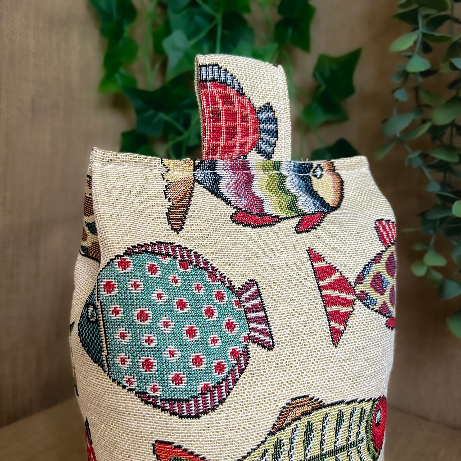 Large Tapestry Fish Fabric Door Stop: Nautical Style Rustic Home Decor (Filled or Fill at Home)