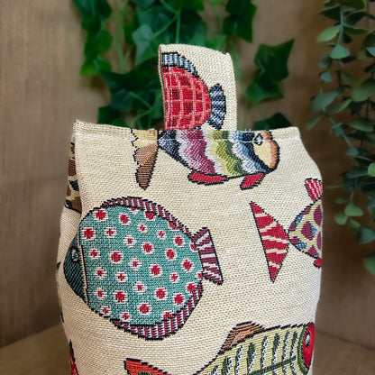 Large Tapestry Fish Fabric Door Stop: Nautical Style Rustic Home Decor (Filled or Fill at Home)