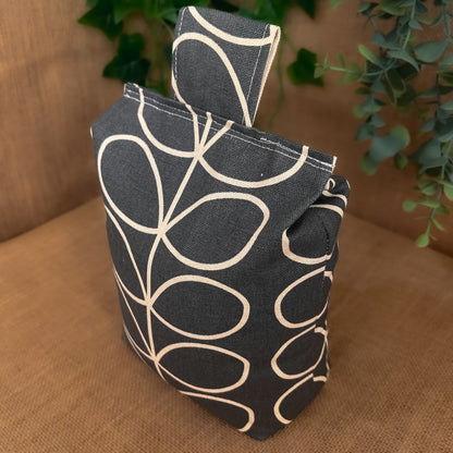 Large Grey Linear Stem Print Door Stop: Vintage Retro Style Fabric Home Decor (Filled or Fill at Home) Orla Kiely