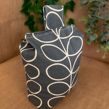Large Grey Linear Stem Print Door Stop: Vintage Retro Style Fabric Home Decor (Filled or Fill at Home) Orla Kiely