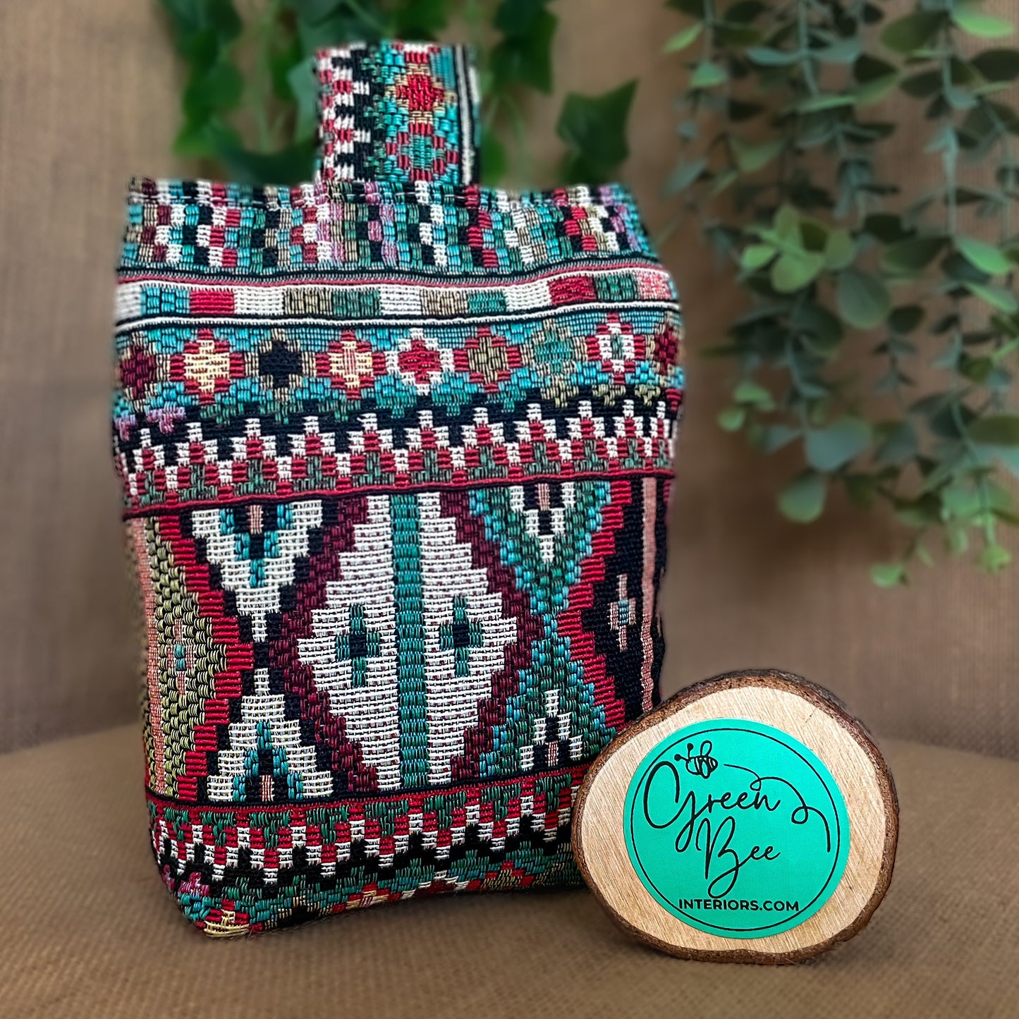Large Indian Tapestry Fabric Door Stop: Rustic Elegance for Home Decor (Filled or Fill at Home)